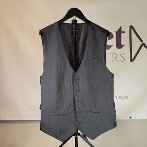 Elegant Charcoal Pinstripe Vest for Men